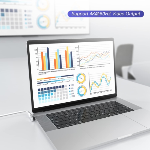 USB C Magnetic Adapter 24Pin, Type C Magnetic Adapter with 2 Magnetic Connector, PD 100W Fast Charging, 10Gb/s Data Transfer, 4K 60Hz Video Output