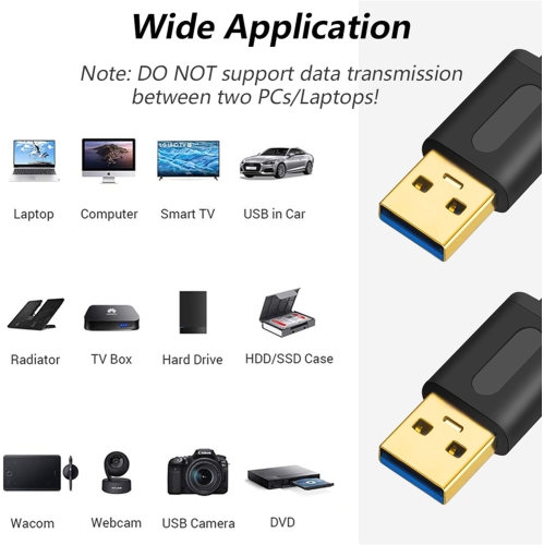 USB 3.0 A to A Male Cable 15Ft, Tan QY USB to USB Cable,USB Male to Male Cable Double End USB Cord with Gold-Plated Connector for Hard Drive