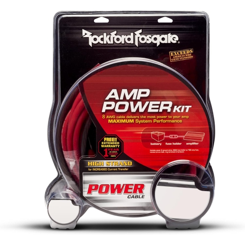 Trousse d'installation d'amplificateur de puissance RFK8 8 AWG Fossgate de Rockford