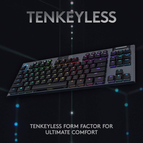 Logitech G915 TKL Tenkeyless Lightspeed Wireless RGB Mechanical Gaming Keyboard, Low Profile Switch Options, LIGHTSYNC RGB, Advanced Wireless and