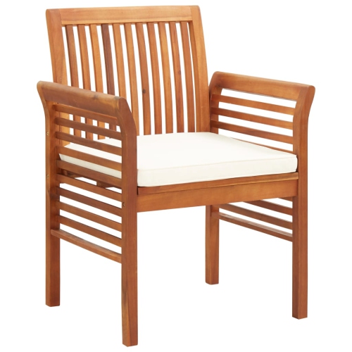 VIDAXL  Garden Dining Chairs With Cushions 4 PCs Solid Wood Acacia