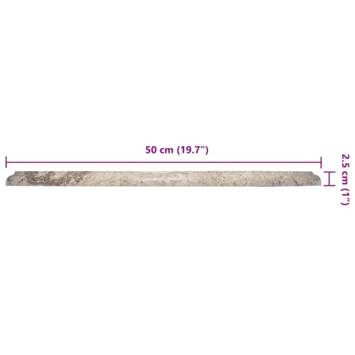 vidaXL Table Top Grey Ø50x2.5 cm Marble