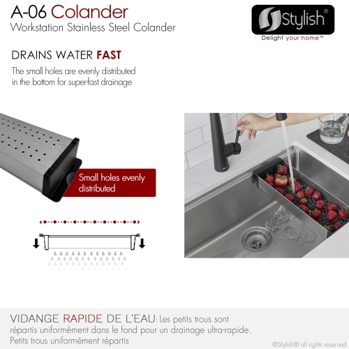 Stylish Stainless Steel Workstation Colander A-06