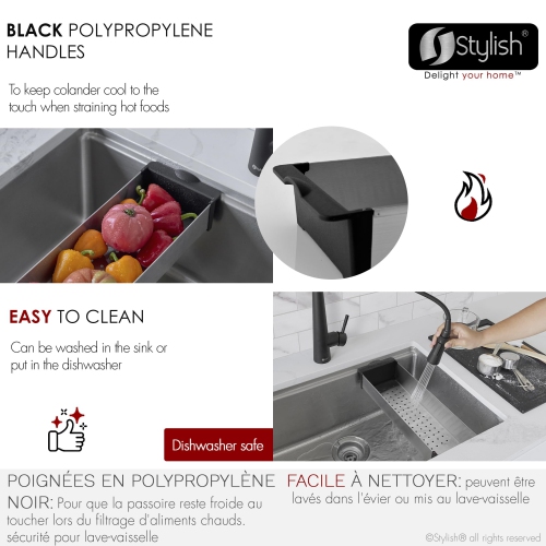 Stylish Stainless Steel Workstation Colander A-06