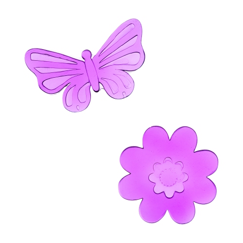 Autocollants de fenêtre en gel printanier fleurs roses et violettes, paq. 14