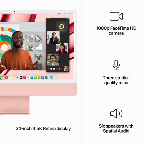 Apple iMac 24" (Fall 2023) - Pink (Apple M3 Chip / 8-Core GPU / 256GB SSD / 8GB RAM) - French
