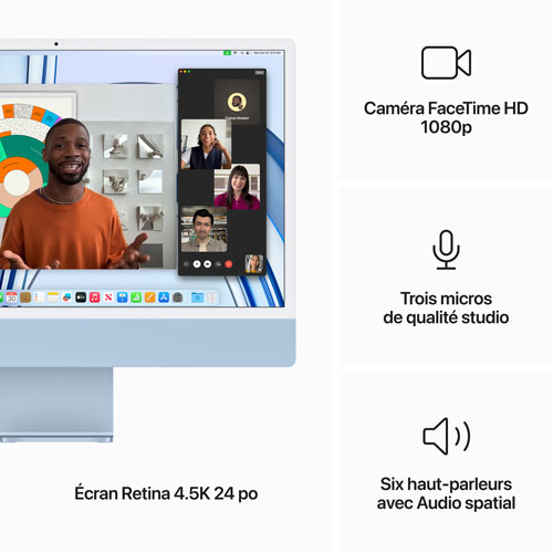 Apple iMac 24" (Fall 2023) - Blue (Apple M3 Chip / 10-Core GPU / 256GB SSD / 8GB RAM) - English