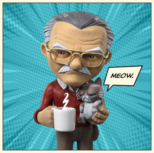 Stan Lee with Grumpy Cat - Pow - MiniCo.