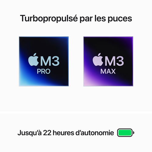 Apple MacBook Pro 16.2 (Fall 2023) - Space Black (Apple M3 Pro / 512GB SSD  / 18GB RAM) - French