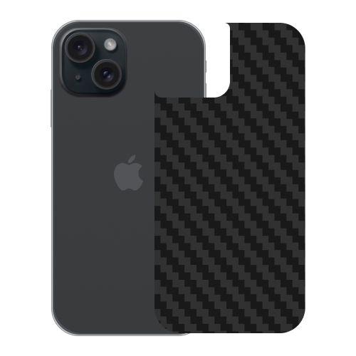 Ghost Armor iPhone 15 Plus Black Carbon Skin - 3M Military Grade - Lifetime Replacements