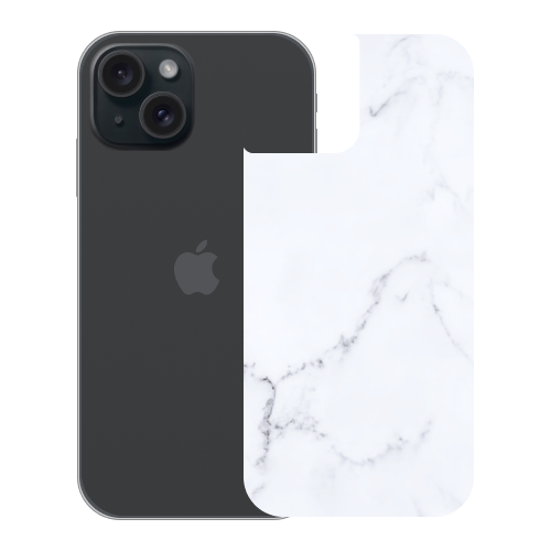 Ghost Armor iPhone 15 White Marble Skin - 3M Military Grade - Lifetime Replacements