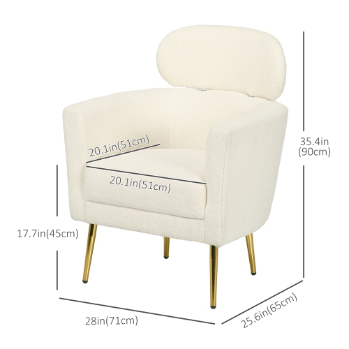 Fauteuil d'appoint moderne avec appuie-tête amovible, fauteuil en tonneau rembourré confortable pour le salon, la chambre à coucher, le bureau à