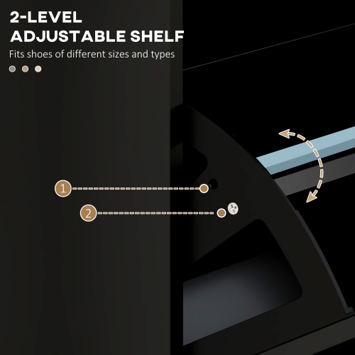 HOMCOM Modern Shoe Cabinet with 3 Flip Drawers and Adjustable Shelves, Narrow Shoe Storage Cabinet for Entryway, Hallway, Holds 15 Pairs of Shoes,