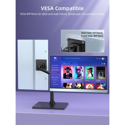 UPERFECT 15.6" Portable Monitor 4K for Working and Traveling, W/ Smart Stand & Dual Speakers, Aluminum Alloy Frame