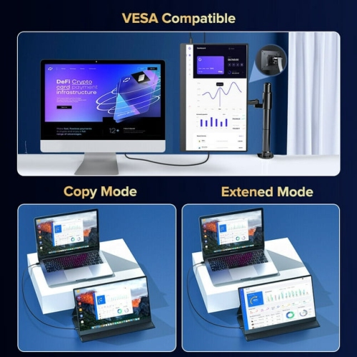 4K Gaming Monitor 15.6" USB-C HDMI 3840x2160 Portable Monitor Screen