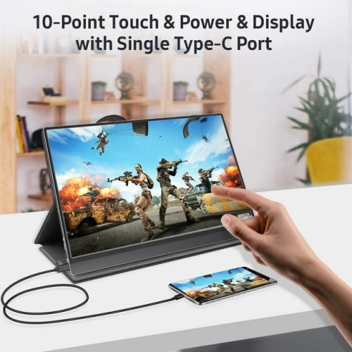 Portable Monitor Touch Screen, Built-in 10500mAh Rechargeable Battery, UPERFECT 15.6 FHD HDR 1080P Portable Laptop Monitor for Laptop Mackbook PC