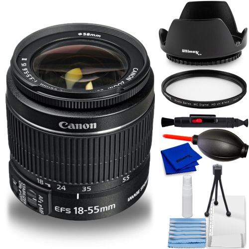 CANON  Ef-S 18-55MM F/3.5-5.6 Is Ii Autofocus Lens - 7PC Accessory Bundle