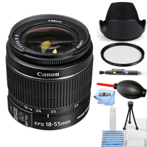 CANON  Ef-S 18-55MM F/3.5-5.6 Is Ii Lens 2042B002 Uv Bundle - New In Box In White
