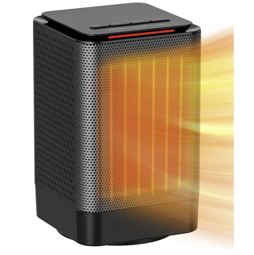 Space Heater, Portable Oscillating Heaters for Indoor Use PTC Ceramic Heater with Tip-over & Overheating Protection for Office Desk