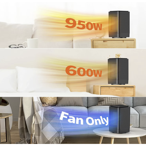 Space Heater, Portable Oscillating Heaters for Indoor Use PTC Ceramic Heater with Tip-over & Overheating Protection for Office Desk