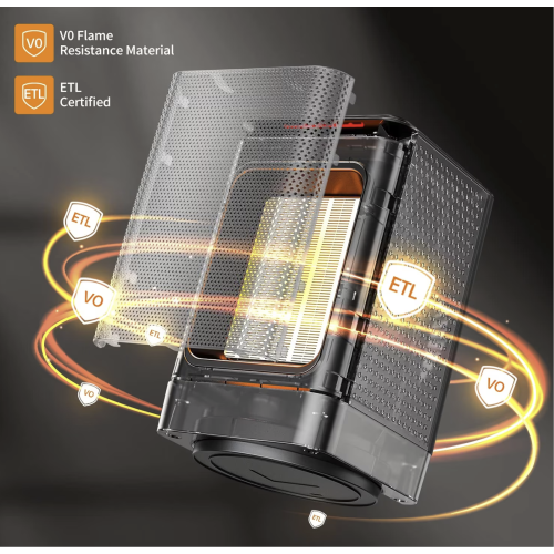 Space Heater, Portable Oscillating Heaters for Indoor Use PTC Ceramic Heater with Tip-over & Overheating Protection for Office Desk