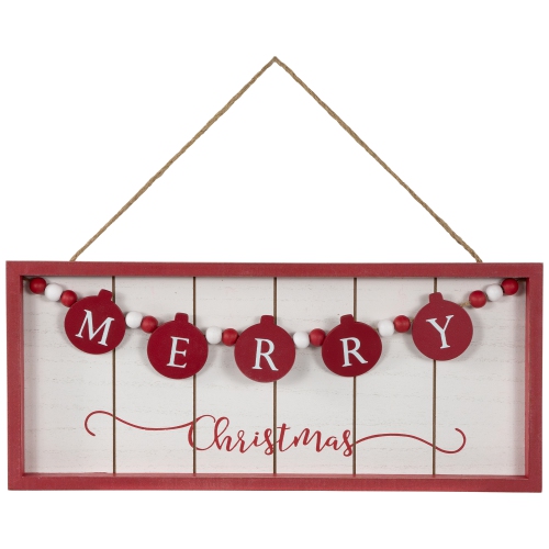 NORTHLIGHT  "14"" Framed ""merry Christmas"" Wooden Hanging Wall Sign"