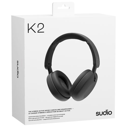 Casque d'écoute K2 Bluetooth à suppression du bruit de Sudio Audio - Noir