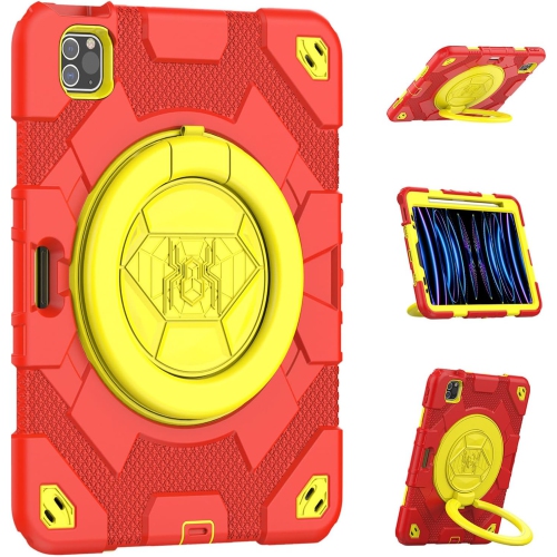 【CS】 Shockproof Rugged Defender Kids Case with Ring Stand & Shoulder Strap for iPad Pro 11" 1st 2nd 3rd Gen, Air 4 5 4th 5th Gen,, Yellow