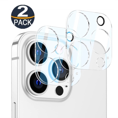 [Paquets de 2] CSmart – Protecteur de lentille de caméra arrière en verre trempé ultra mince pour iPhone 15 Pro, transparent