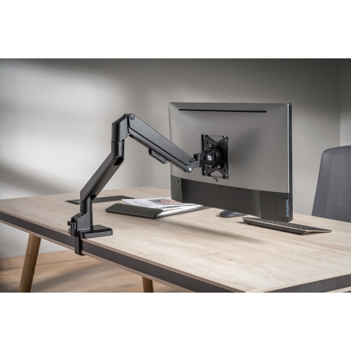 Amer Mounts Single Monitor Mount with Hydralift Pneumatic Arm - Clamp and Grommet Included - 9kg per display - 10YR Warranty - HYDRA1GB