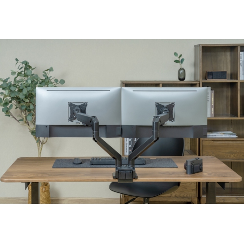 Amer Mounts Dual Monitor Mount with Hydralift Pneumatic Arms - Clamp and Grommet Included - 9kg per display - 10YR Warranty - HYDRA2GB