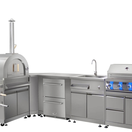 Four à pizza d'extérieur en acier inoxydable avec armoire de Crown - Solution de cuisson extérieure haute performance | CR07SS304