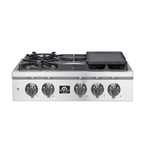 Forno Spezia 30" Pro-Style Gas Rangetop - High Quality Stainless Steel Cooktop with 5 Burners