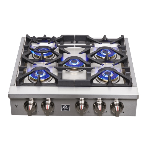 Forno Spezia 30" Pro-Style Gas Rangetop - High Quality Stainless Steel Cooktop with 5 Burners