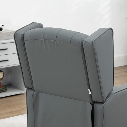 HOMCOM – Fauteuil d’appoint en similicuir, fauteuil à dossier en confessionnal recouvert, fauteuil de salon capitonné moderne avec rembourrage épais,