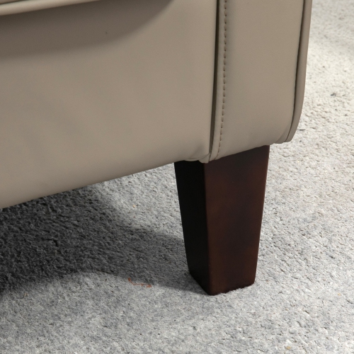 HOMCOM – Fauteuil d’appoint en similicuir, fauteuil à dossier en confessionnal recouvert, fauteuil de salon capitonné moderne avec rembourrage épais,