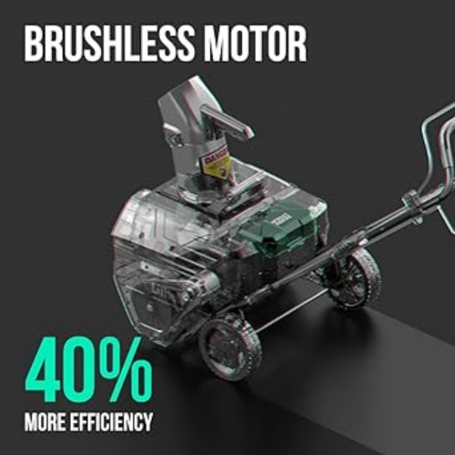 Litheli 2x20V Cordless Snow Blower Brushless Motor with 2 x4.0 Ah Batteries & Charger