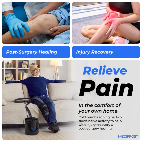 REATHLETE MEDIFROST Cold Therapy Machine – Wearable and Adjustable. Portable ice machine for post-surgery relief, reducing swelling in the knee,