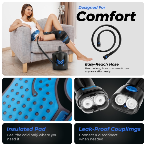 REATHLETE MEDIFROST Cold Therapy Machine – Wearable and Adjustable. Portable ice machine for post-surgery relief, reducing swelling in the knee,