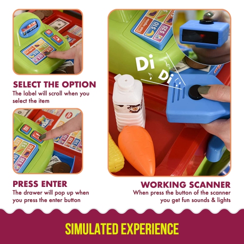 MEDca Creative Time Kids Supermarket Super Fun Playset with Shopping Cart