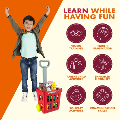MEDca Creative Time Kids Supermarket Super Fun Playset with Shopping Cart