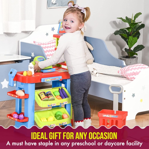 MEDca Creative Time Kids Supermarket Super Fun Playset with Shopping Cart