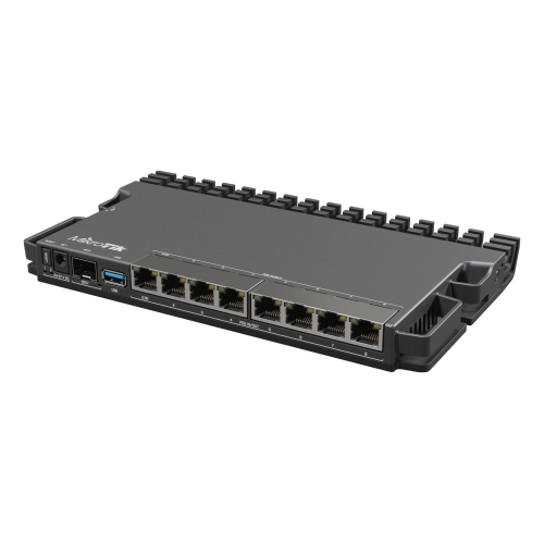 RB5009UPr+S+INPerfect for small and medium ISPs. 2.5 Gigabit Ethernet & 10 Gigabit SFP+, numerous powering options.