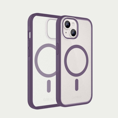 CASECO  Iphone 15 Frosted Clear Case With Magsafe - Pruple
