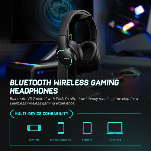 Edifier G2BT Bluetooth 5.2 Wireless Gaming Headset, Deep Bass, Noise Cancelling