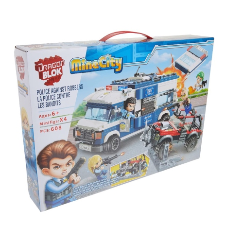 Image 1 de 3.. Jeu de construction de transport du prisonnier de police de mine City de Dragon BLOK®