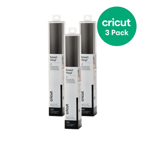 CRICUT  - 3 Pack Of Smart Vinyl – Permanent (3 Ft)for Maker 3, Explore 3, Venture - In Black
