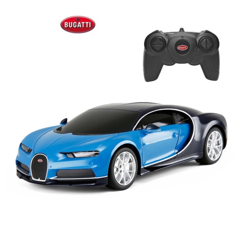 Voiture téléguidée Tradeopia échelle 1:24 - Bugatti Chiron Blue, voiture jouet télécommandée, collection de voitures pour enfants et adultes