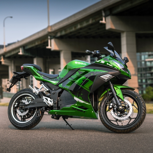 Emmo Zone MAX eBike - Electric Motorcycle eBike - 84V20Ah SLA - Full Size E Bike - Green - QS Super Torque Motor