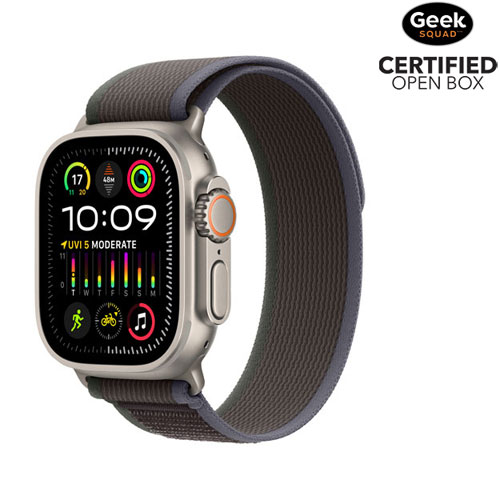 Open Box - Apple Watch Ultra 2 (GPS + Cellular) 49mm Titanium Case with Blue Black Trail Loop - Small/Medium